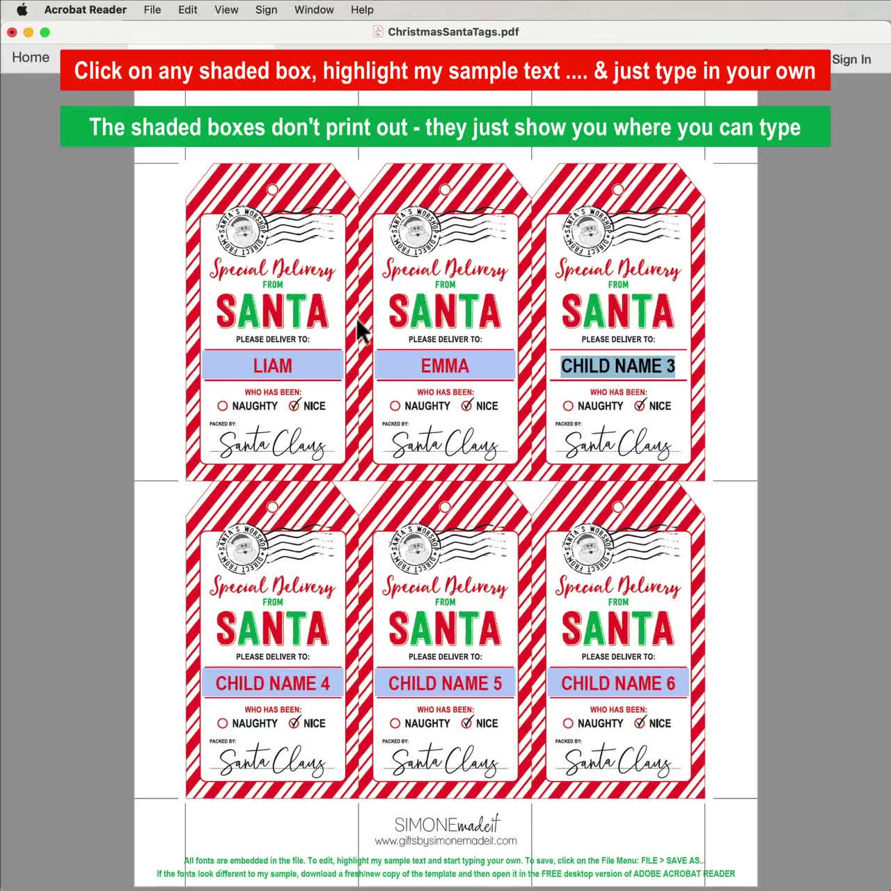 10 Best Free Printable Christmas Gift Name Tags PDF for Free at