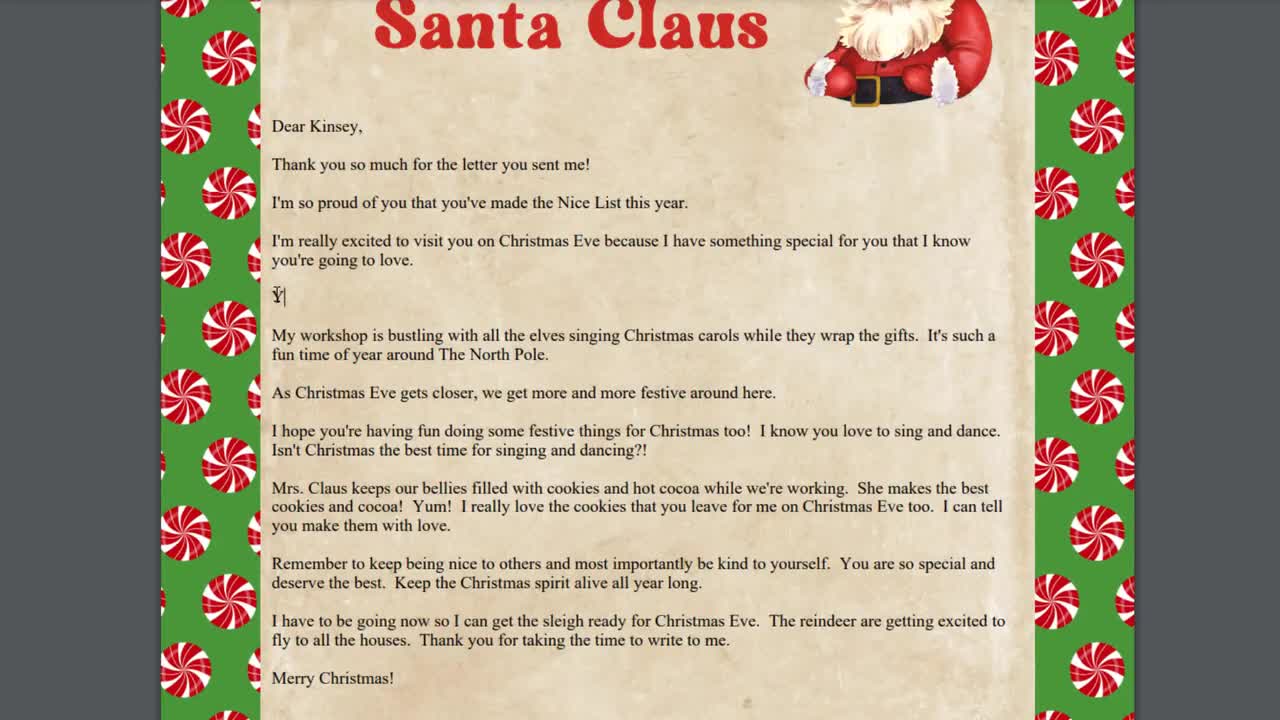 Editable Nice List Letter From Santa to Kids, Personalized Printable Santa  Claus Letter Template, Digital Download Santa Letter PDF 