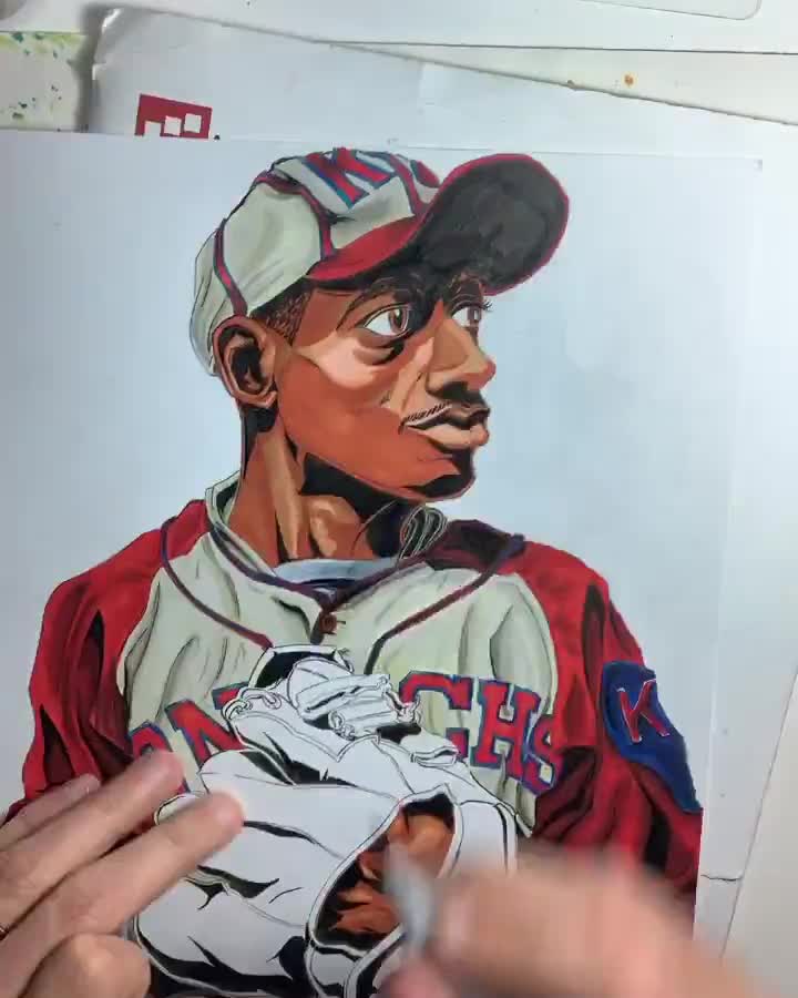 Satchel Paige. Original Painting Sold. Art