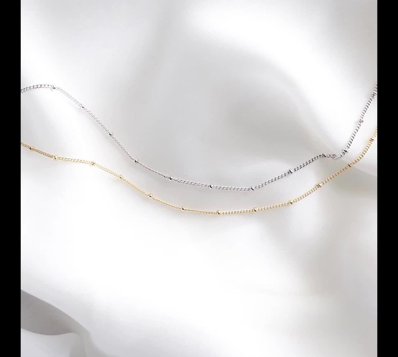 Eve Necklace * Beaded Chain * Choker Necklace, Satellite Necklace, Dainty Beaded Necklace, Layering Beaded Chain, Delicate Wedding Necklace