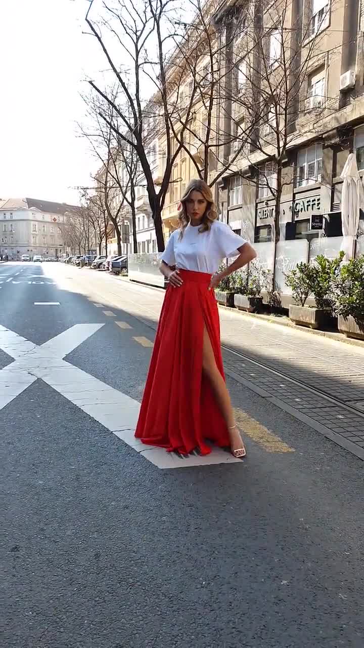 Satin skirt deals outfit etsy