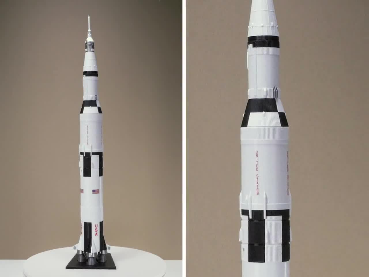 SATURN V APOLLO | NASA Moon Mission | 21 inch height model | Plastic model  | Rocket | Spacecraft | 3D Print