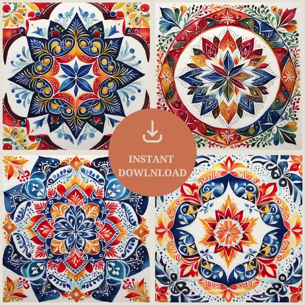 アート・デザイン・音楽 Design from Scandinavia No. 5 Primary Colours Nordic Folk Art Style Star Traditional