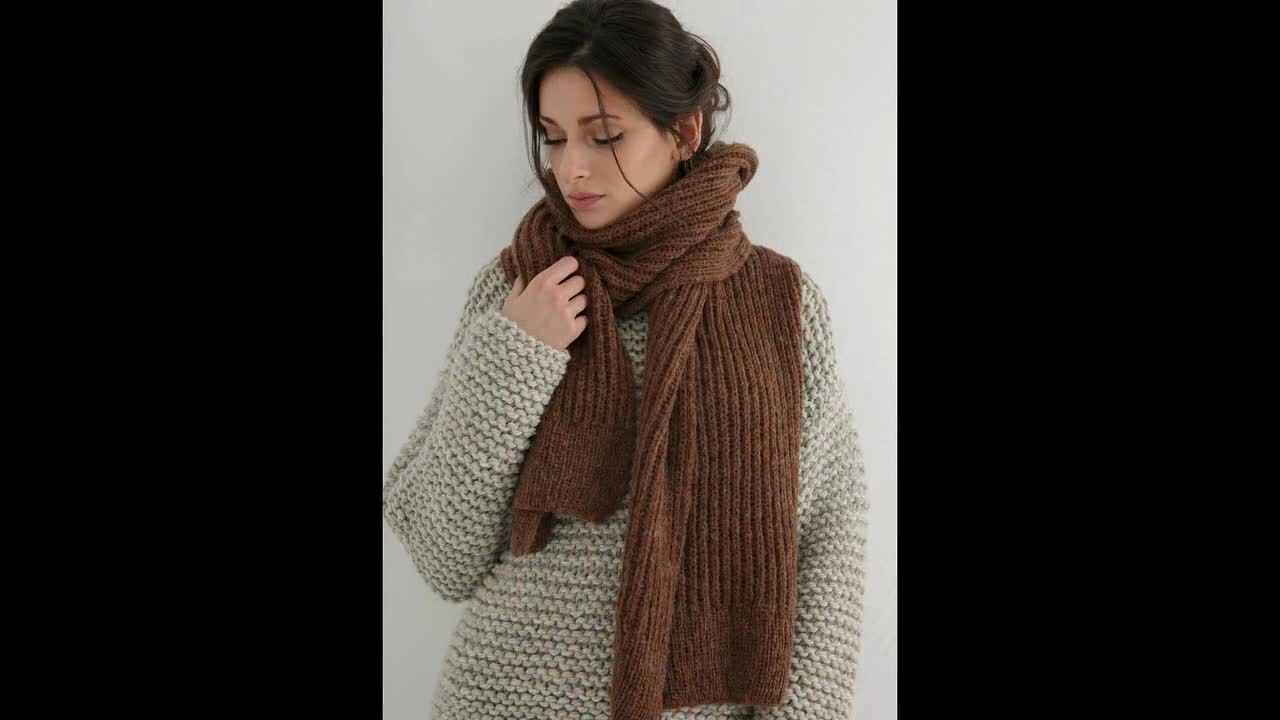 Chunky Scarf Knitting Pattern for Men and Women Long Scarf Knit