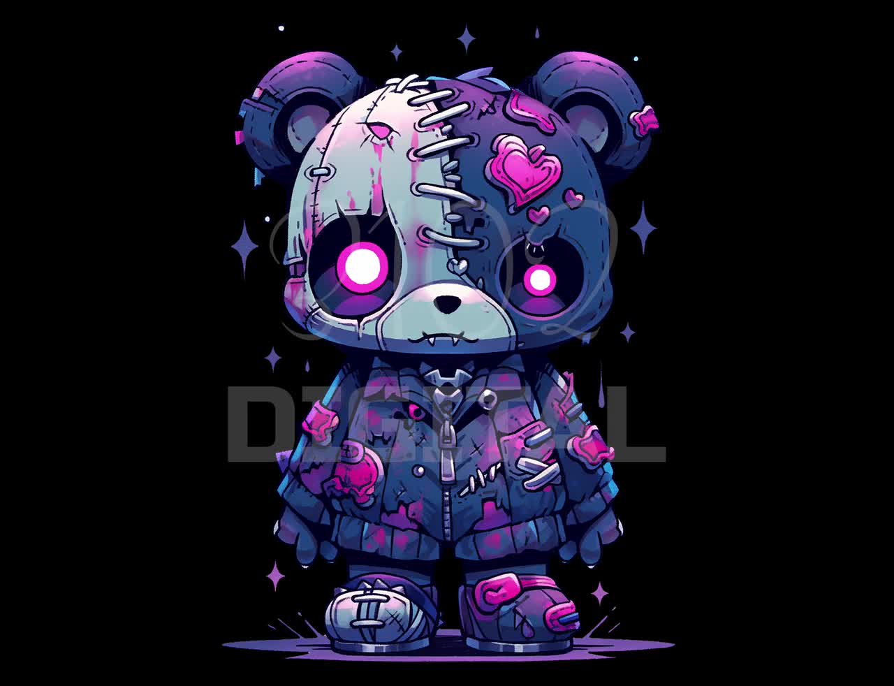 Scary Teddy Bear Bundle Vol 5, 6 PNG Zombie Spooky Teddybear