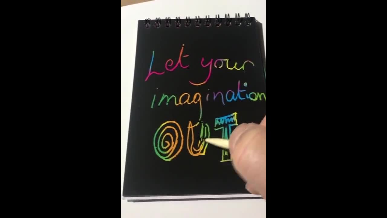 Scratch Art Pad Create Design Colourful Decorative Pocket Sized Paper Craft  