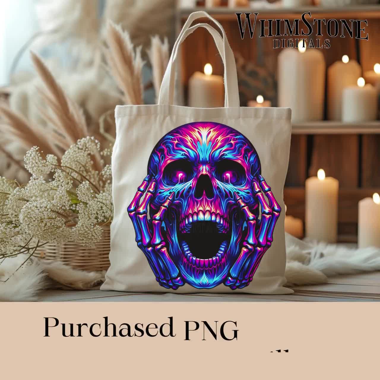 Neon Skull 01 Psychedelic Colors by Matthias Hauser Wall Art