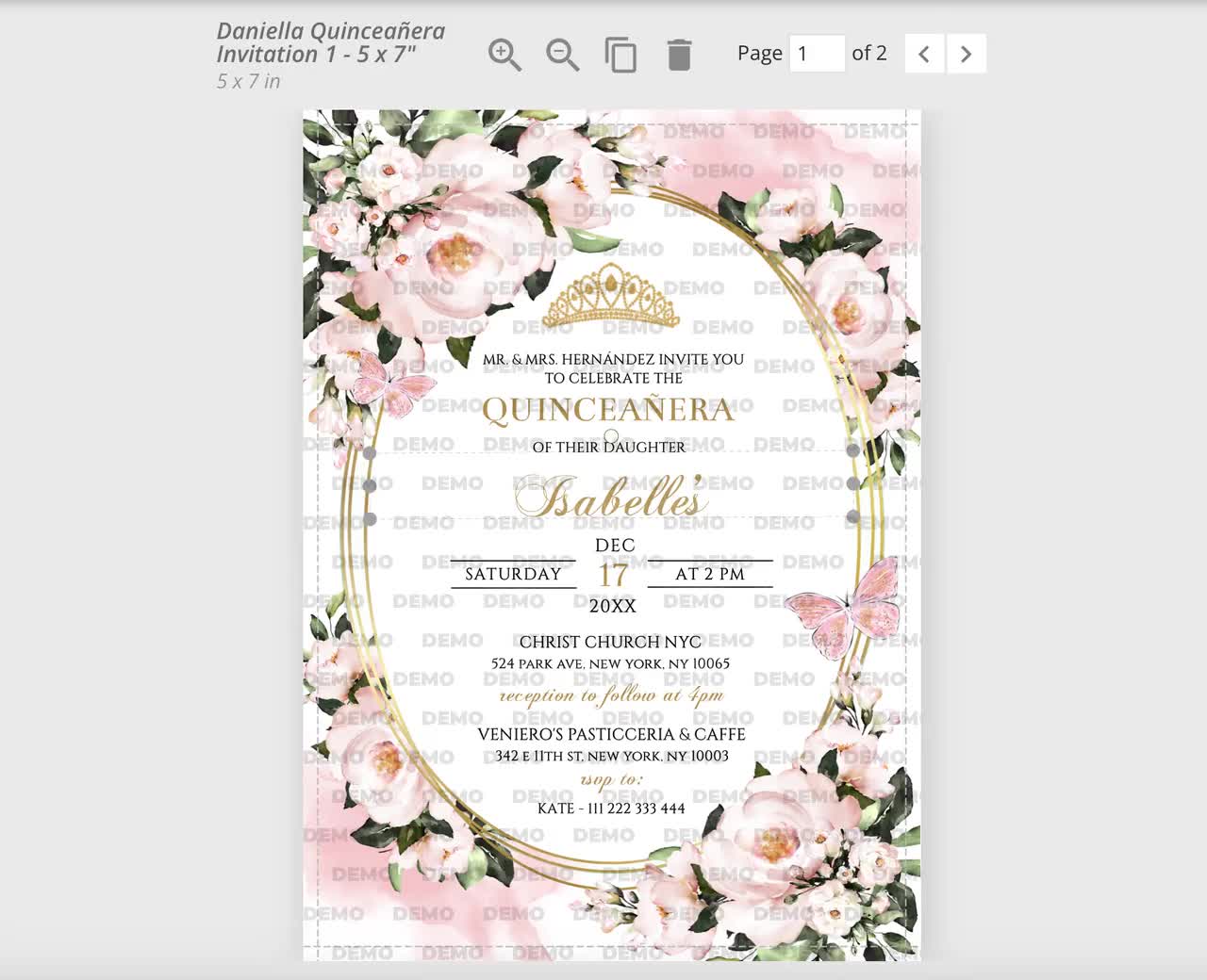 Blush Pink Gold Quinceañera Invitation Template, Printable Editable Sweet  16 Invite Princess, Quinceanera Invitations, Mis Quince Anos Q04