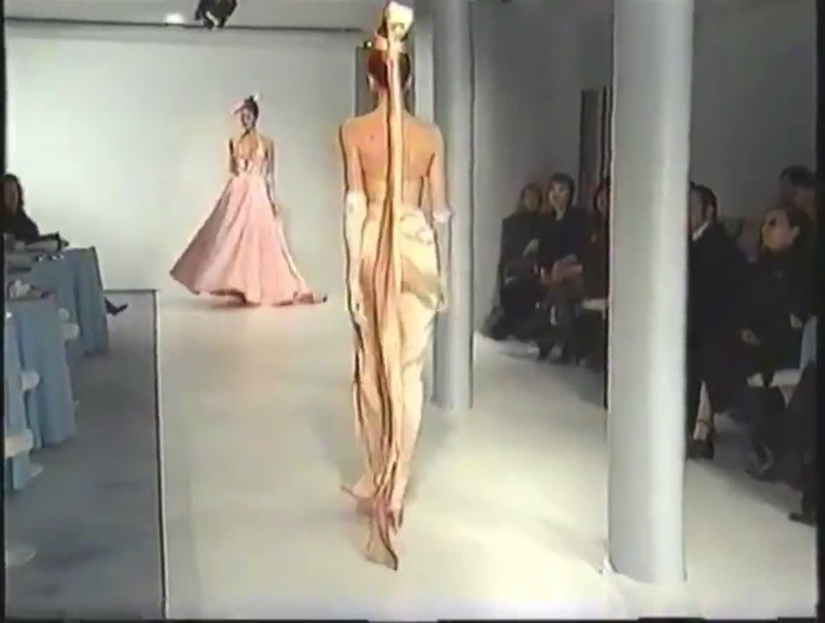 1999 Thierry Mugler Runway Documented Pale Pink Satin Gown - Etsy