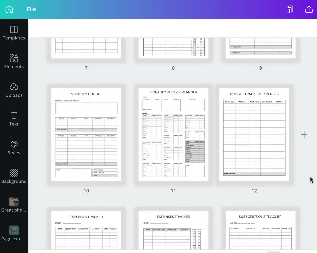 Budget Planner / Financial Tracking Sheets (Canva Template - OK to Resell)