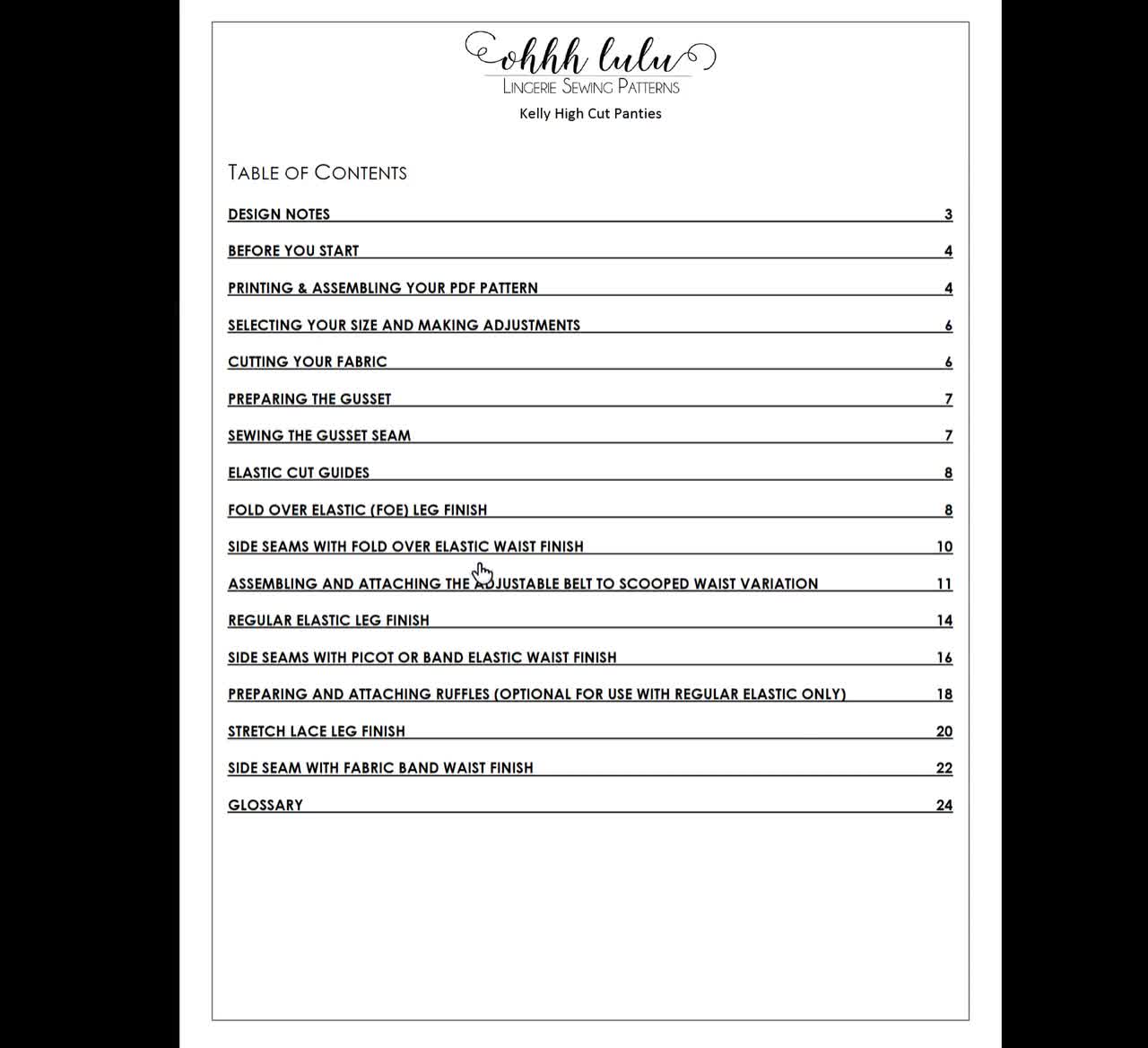 Kelly Hi-cut 90's Style Panties PDF Instant Download Sewing