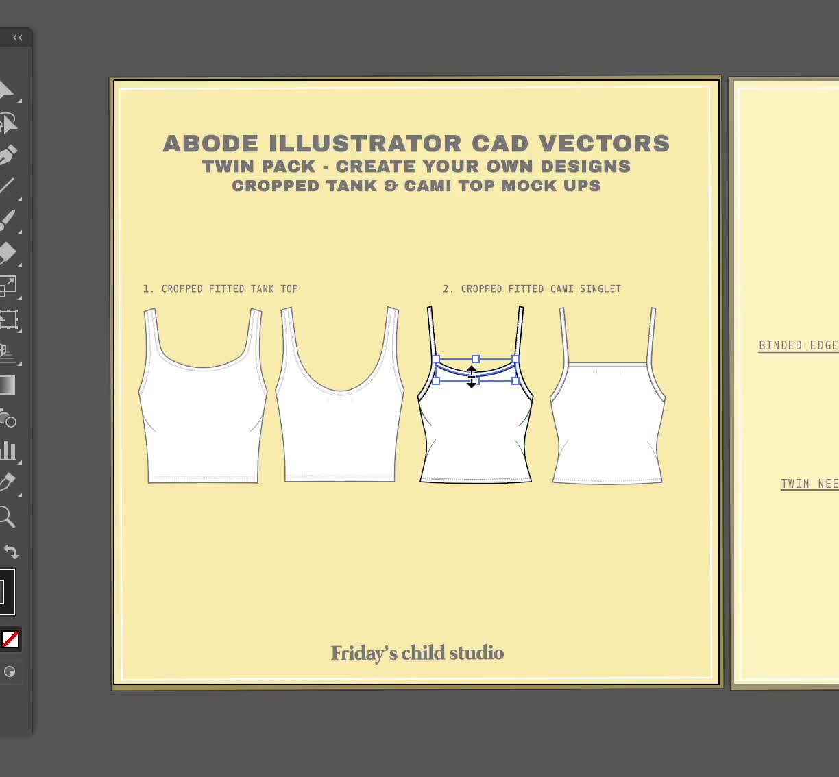 Set of necklines tank clothes - tops cami one Vector Image