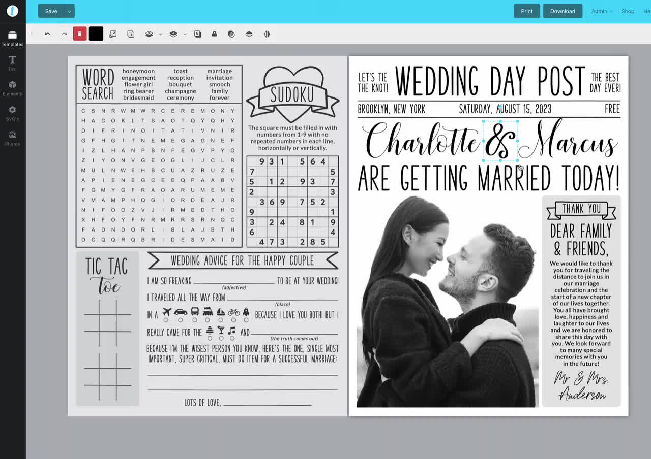10 Things to Include in Your Wedding Newspaper Program – Artful Pixels