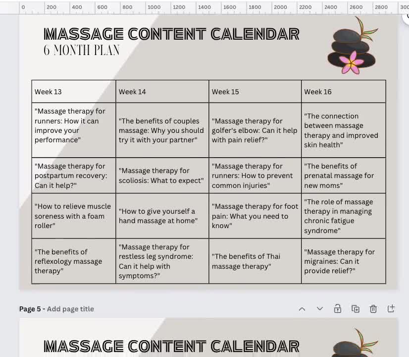 massage-therapist-content-planning-calendar-massage-therapy-content-planner-instagram-posting-planner-massage-instagram-post-content-ideas-etsy