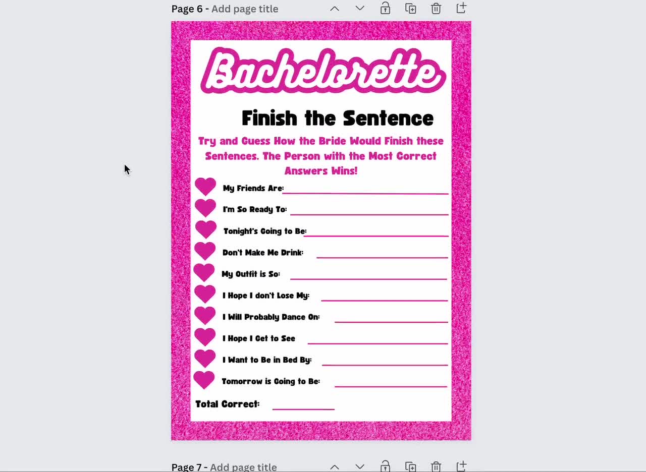 Pink Sparkle Bachelorette Party Games Template. Printable Girly  Bachelorette Party Games. Lets Bach Party Bachelorette Party Invitation