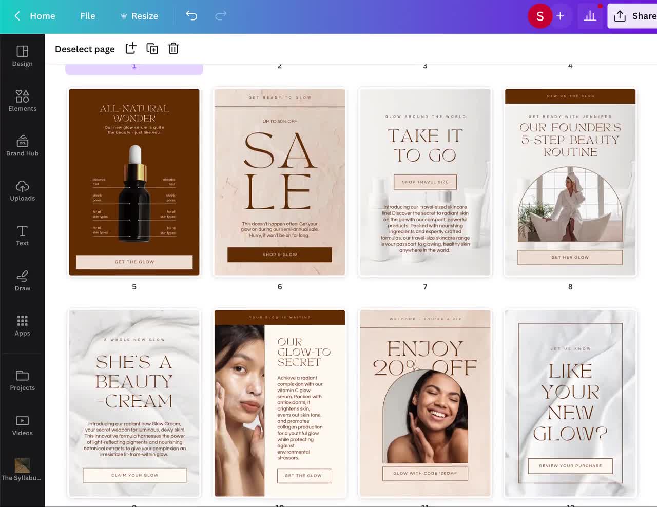 30 Email Templates | Editable Beauty & Skincare E-commerce | Canva Pro | Newsletter | Sales Marketing Flodesk video poster