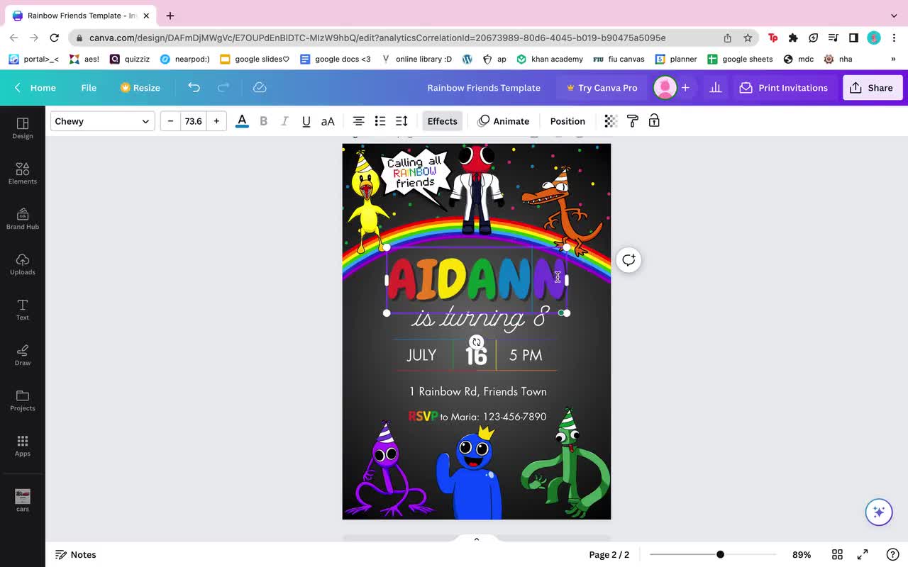 Roblox Rainbow Friends Birthday Invitation - oscarsitosroom, awsome price  6.00$