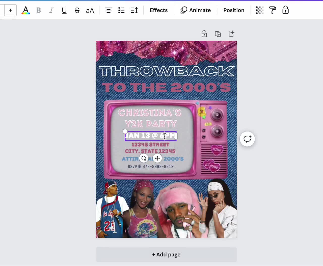 Throwback Early 2000s Themed Birthday Party Invite Y2K Party