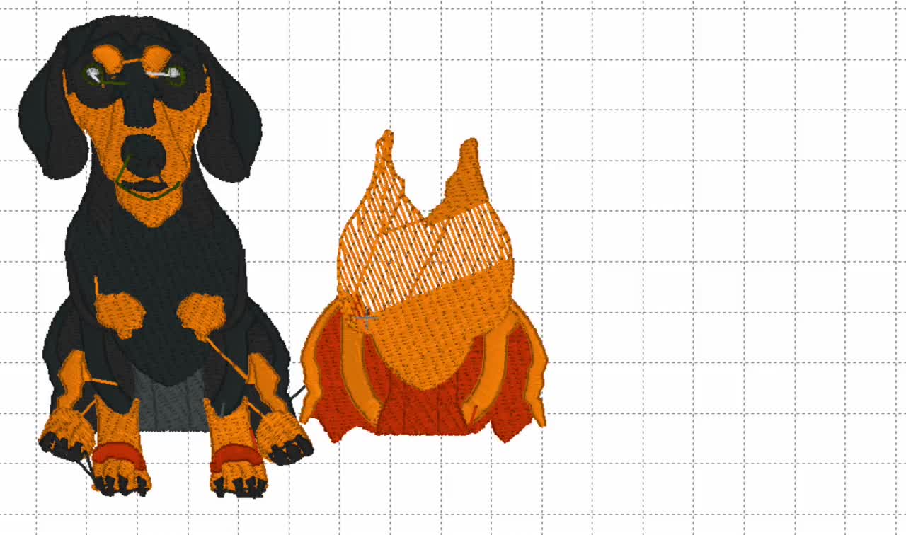 3 dachshunds embroidery design, 5 by 7 hoop and 6 by 10 hoop. Sausage dog  machine embroidery designs. Animal embroidery design. Dog designs