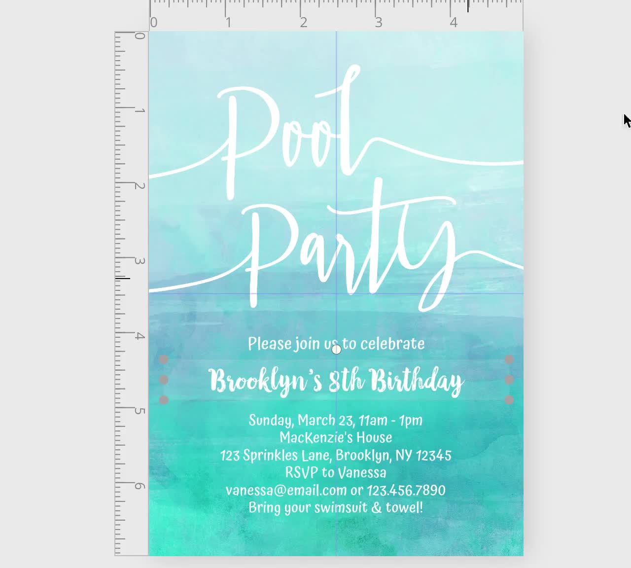 pool party birthday invitation instant download EDITABLE FILE | teen girls  pool party invite | blue aqua turquoise ombre watercolor