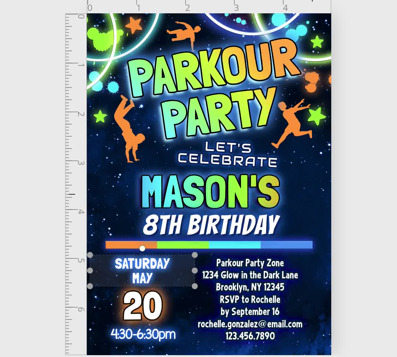 Kids Parkour Birthday Party Invitation | Jump & Celebrate Parkour