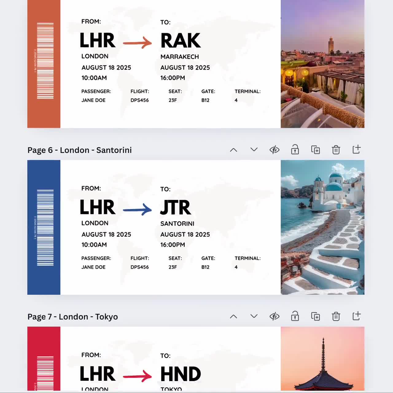 専用ページ14 Editable Boarding Pass Template | Surprise DIY Boarding Pass