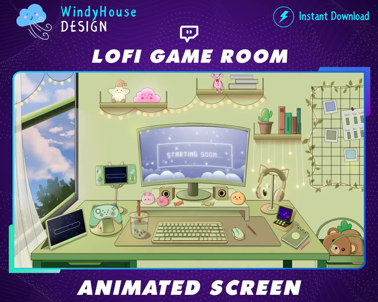 5x Animated Lofi Gaming Room Twitch Screen / Lofi Aesthetic -  Finland