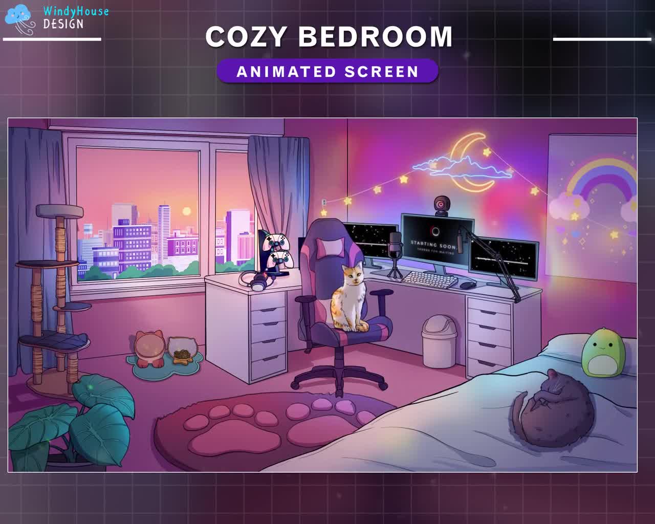 5x Animated Lofi Gaming Room Twitch Screen / Lofi Aesthetic -  Finland