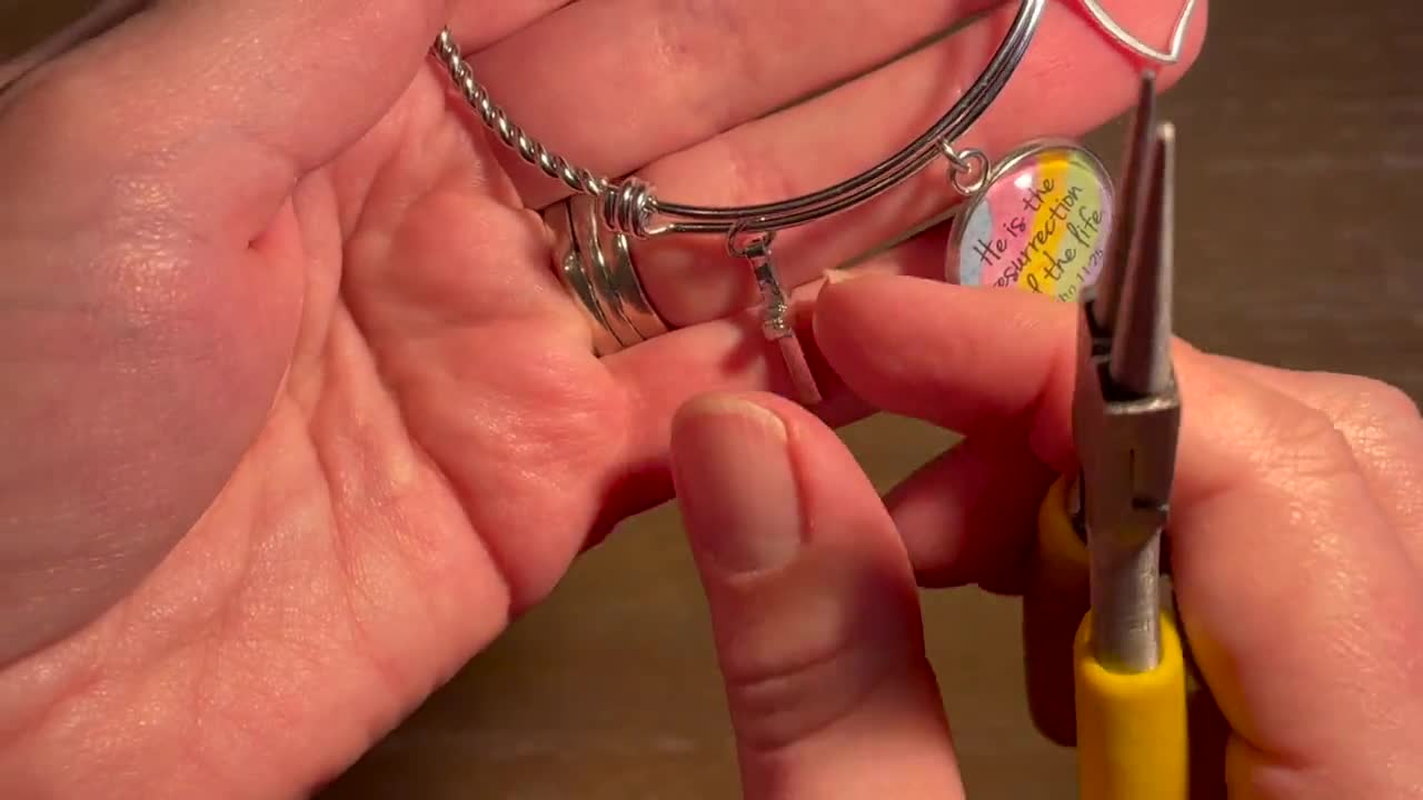 DIY Easter Scripture Charm Bangle Bracelet Making Kit