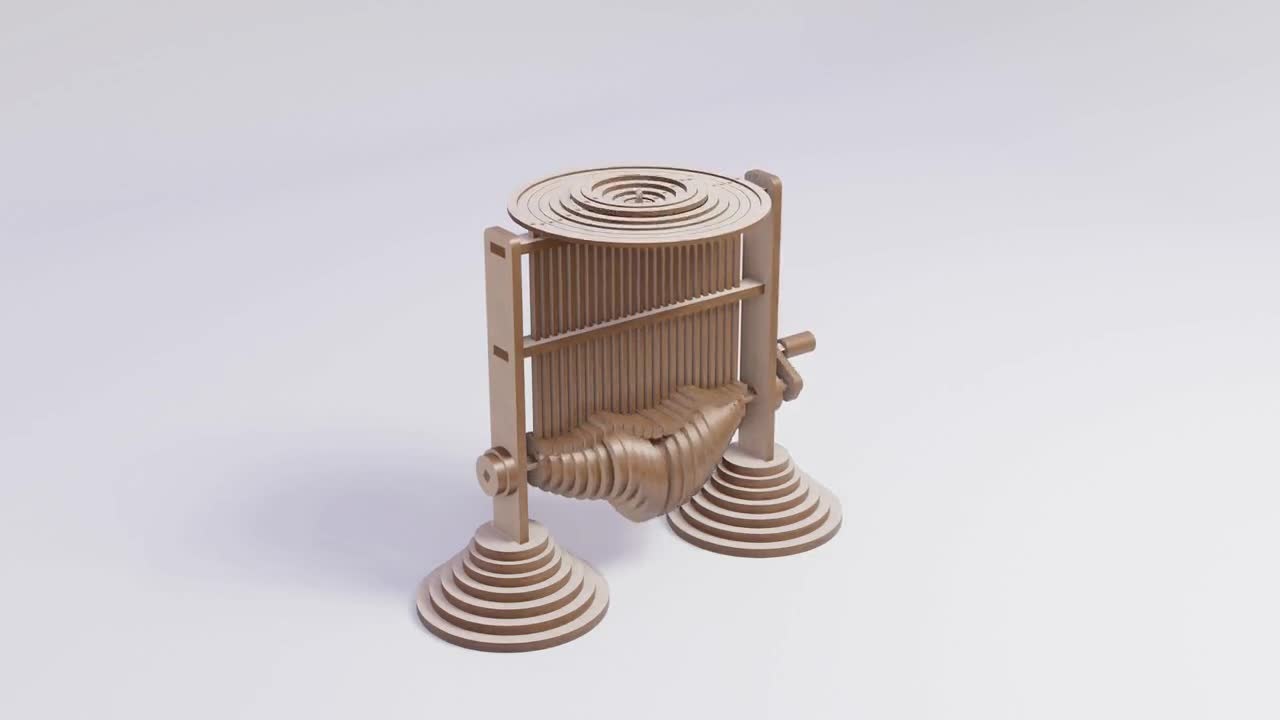 Kinetic Wave Sculpture Laser Automata Laser Cut and Cnc files Art Illusion Decoration Art | SVG, DXF, AI , eps, pdf |#118| video poster