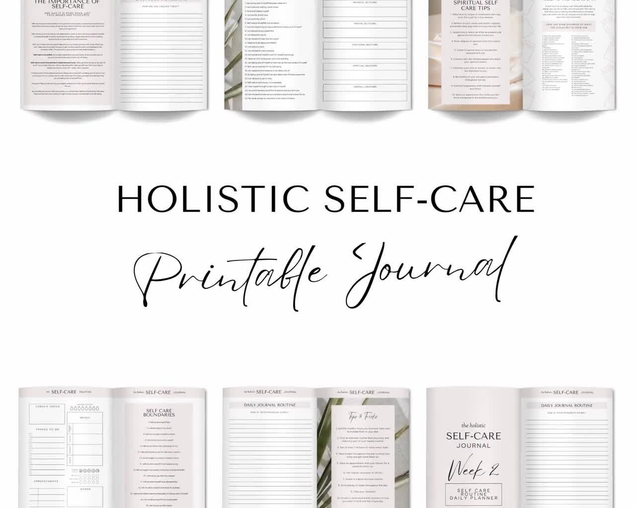 Self Care Planner Wellness Journal Checklist Printable – JennaKate