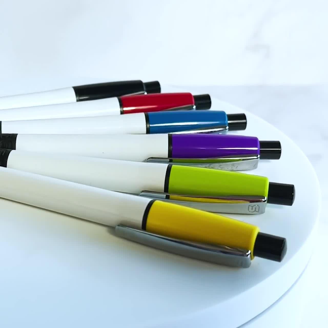 Boligrafos colores brillantes con aro publicitarios personalizados