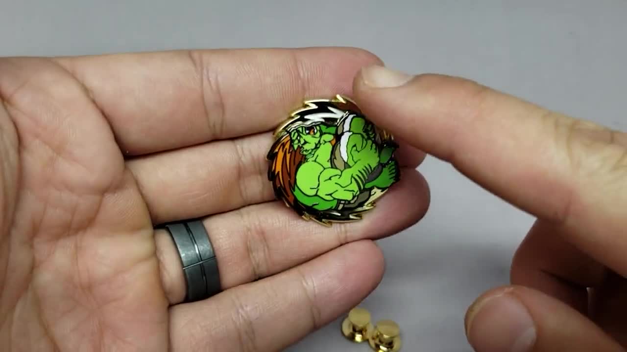 Street Fighter II Blanka Electrified 1.75 Enamel Pin and 