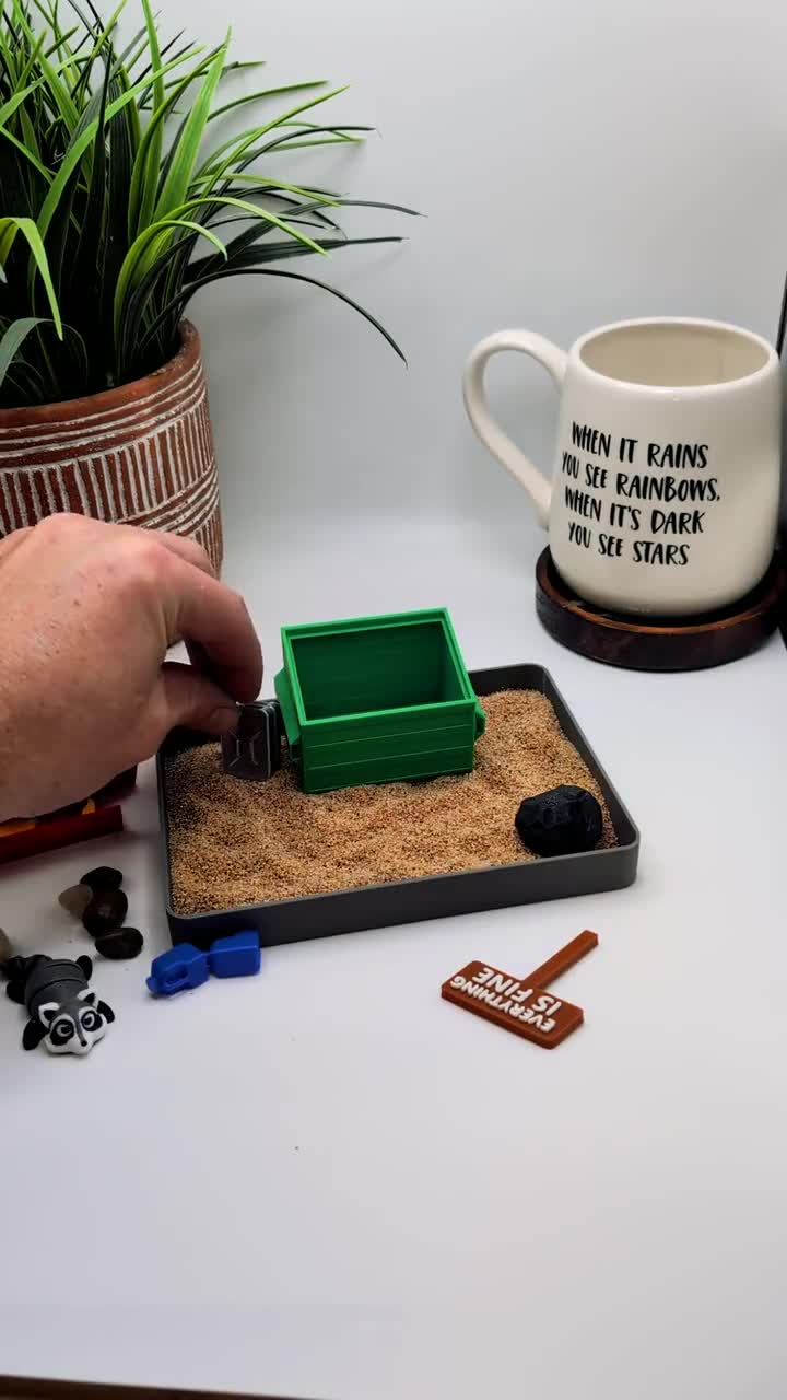 CroBlissful 100 Set Dumpster Desk Resin Fire Accessories Gifts Bulk, Thank You Mini Dumpster Ornament Bulk Emotional Support Appreciation
