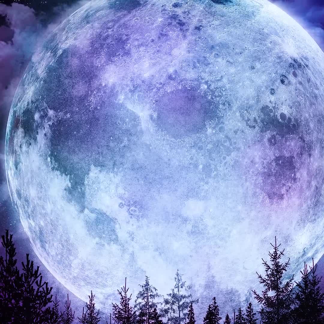 筆記具 SPIRAL ARTS & Co. Estrella (Violet Moon) Super Moon Art Print: Celestial Lunar Decor, Purple & Blue - Etsy