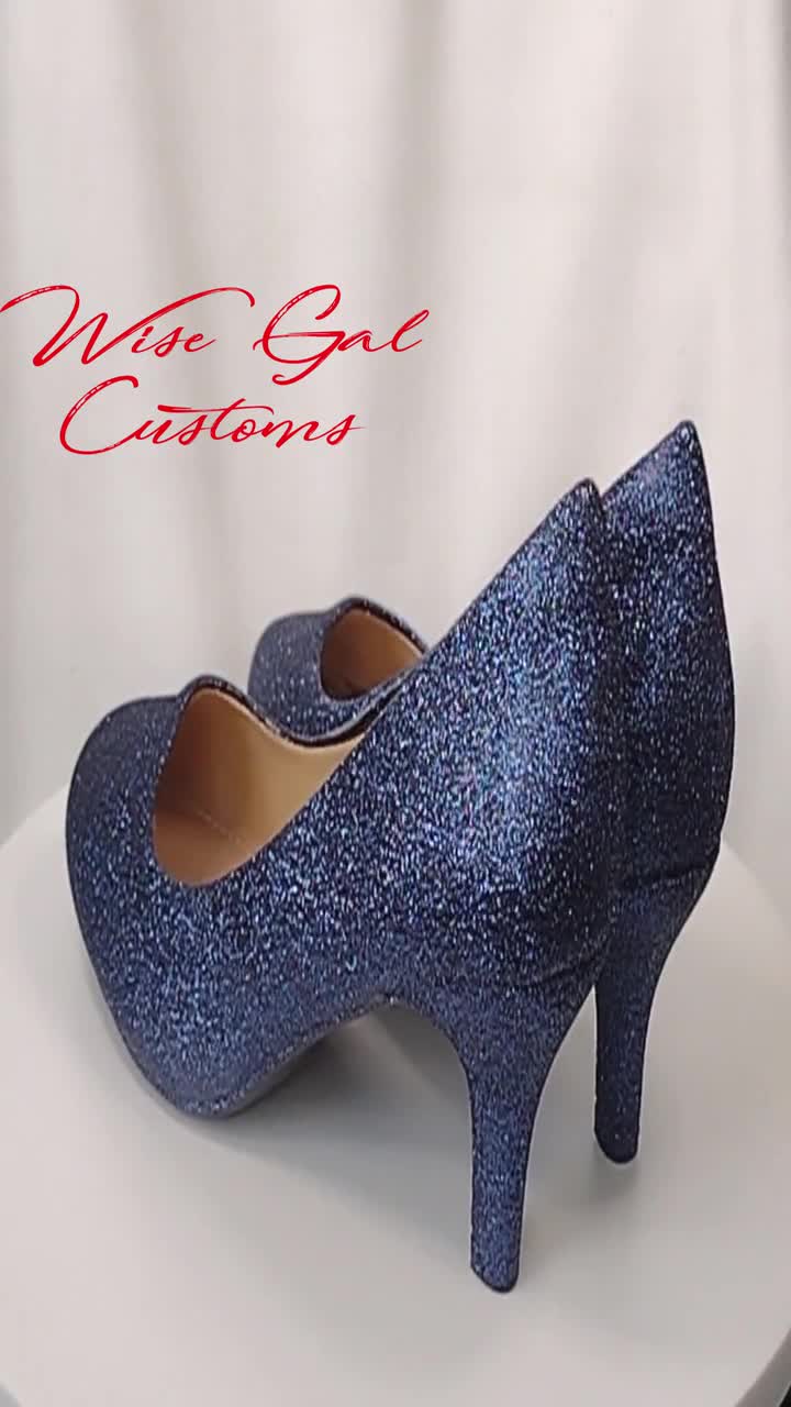 Sexy Shoes Peep Toe Stiletto Heels Pearlescent Crystal Glitter Patent Ankle  Buckle Straps Platforms Pumps - Blue in Sexy Heels & Platforms - $87.99
