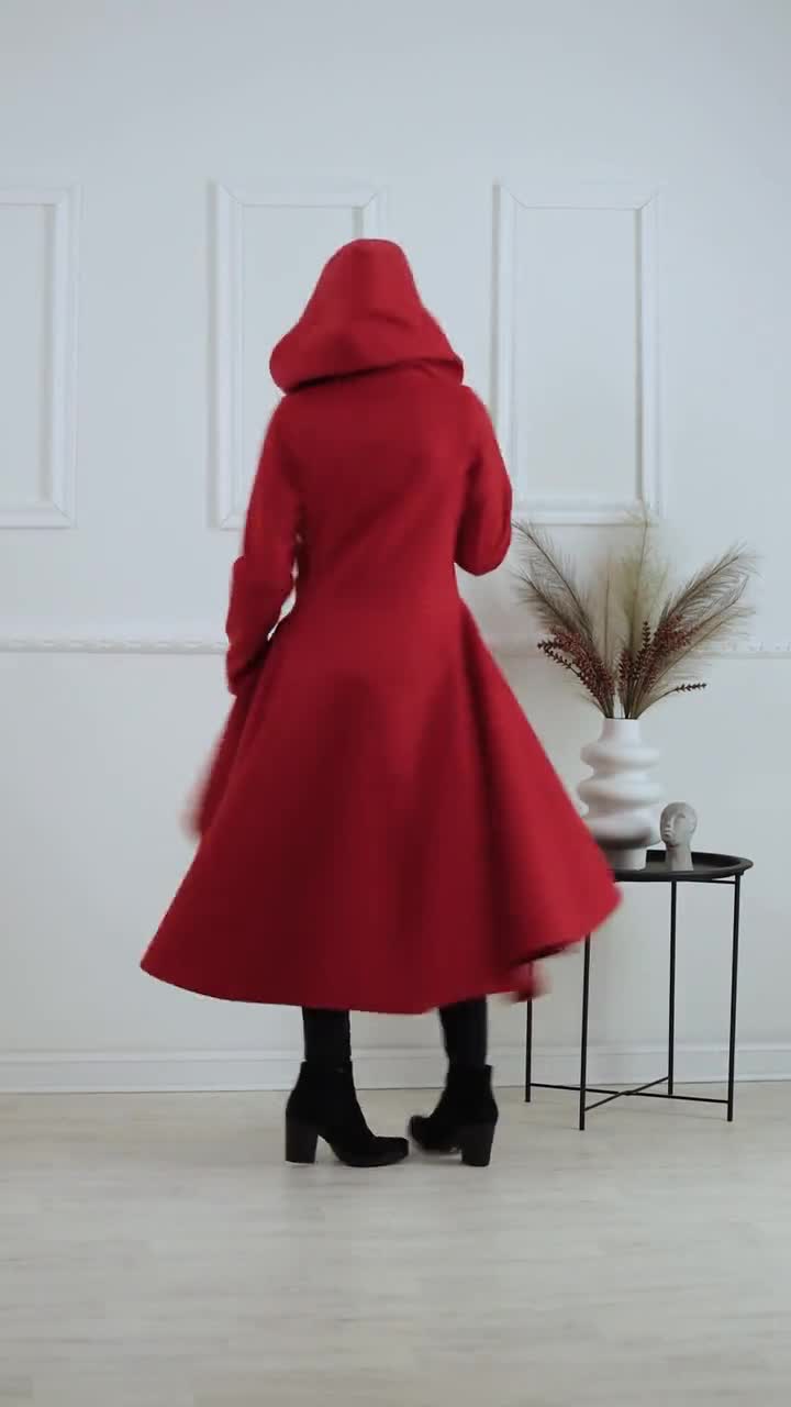Vintage inspired Wool Swing Hooded Coat 2497 Vintage inspired Wool Swing Hooded Coat 2497