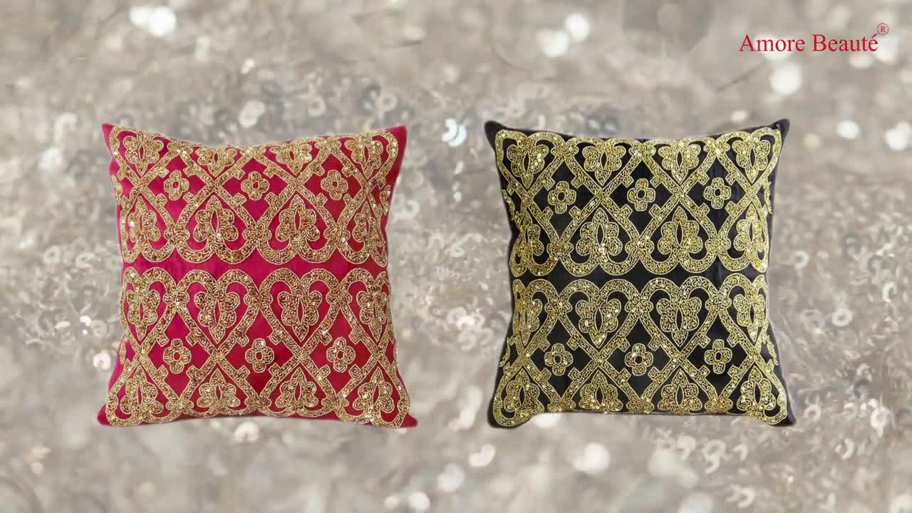 Red sequin 2024 throw pillow