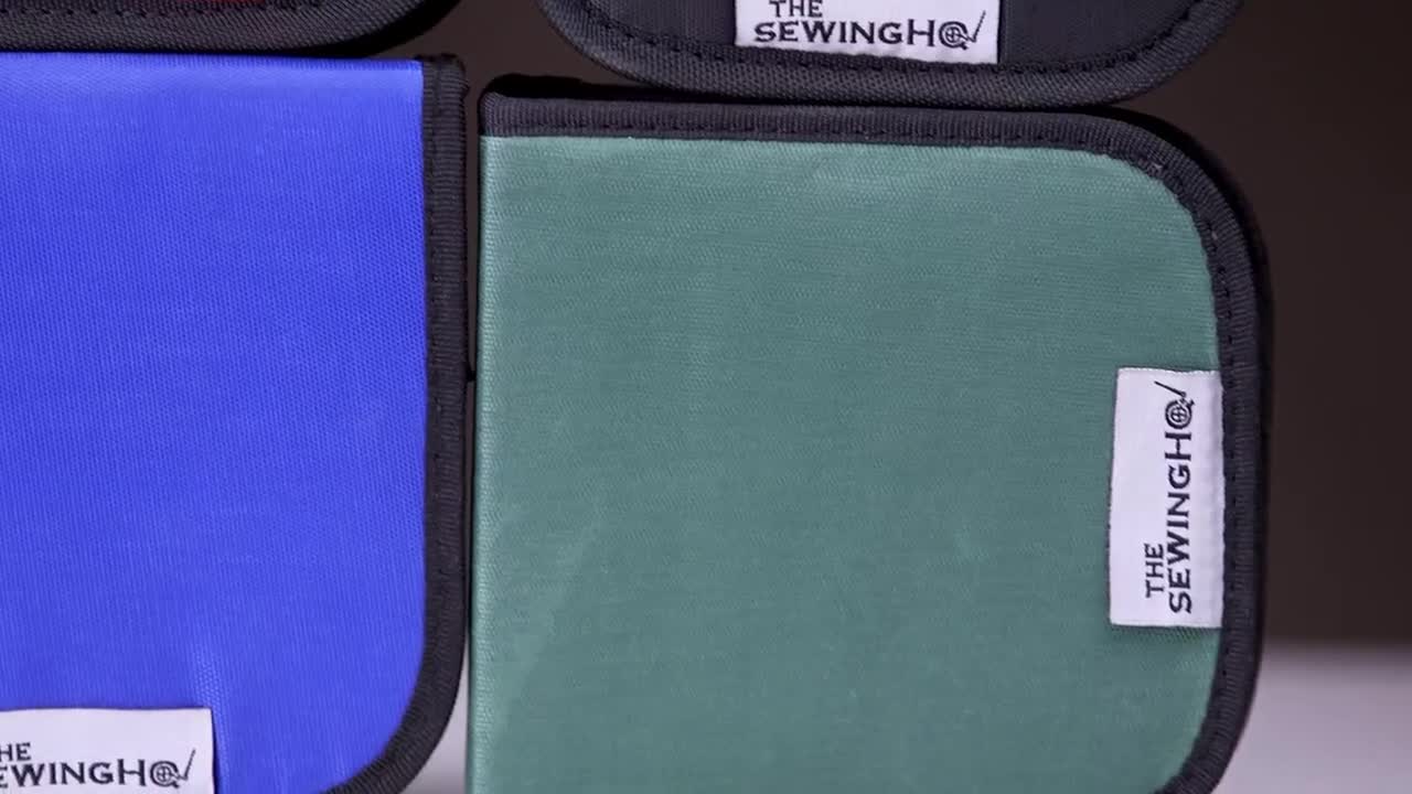Blue portable diy mini travel fabric sewing kit