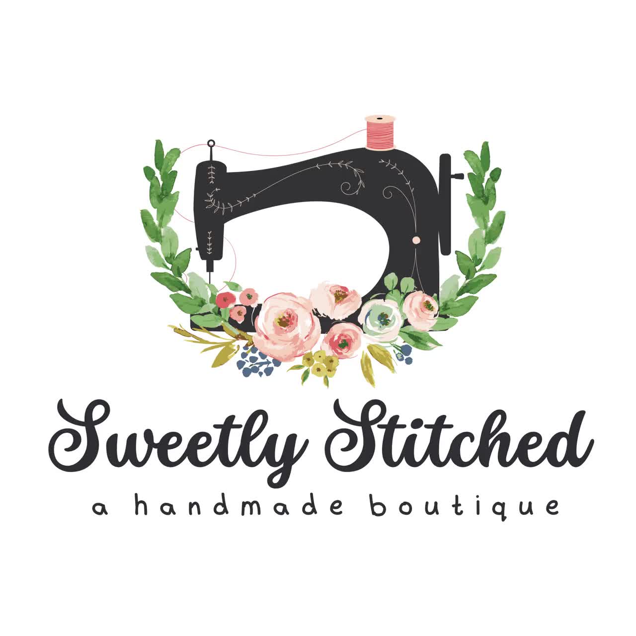 Floral Sewing Machine Logo Template: DIY Boutique Branding (Canva Editable, Instant Download) video poster