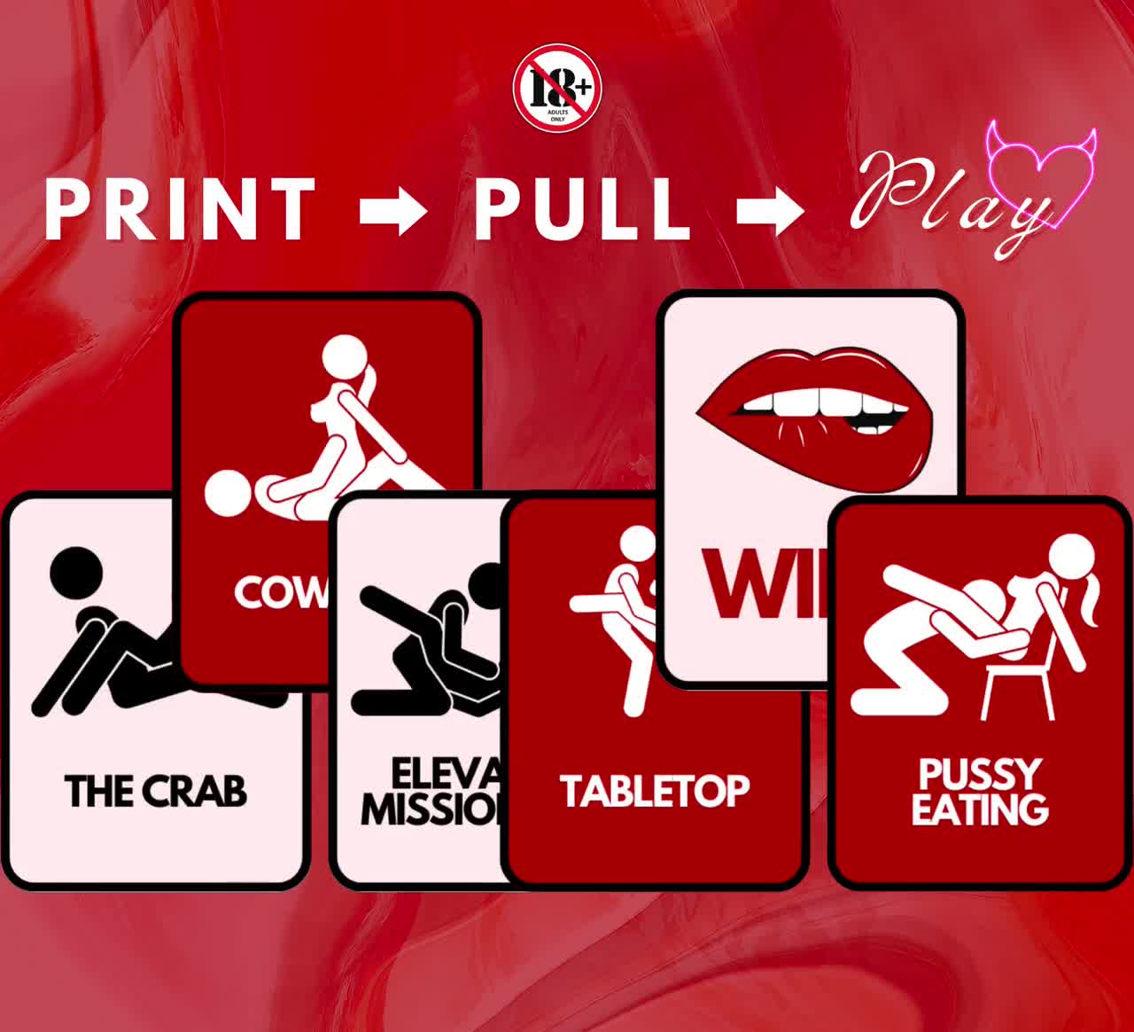 KINKY Sex Position Card Game | Steamy Sex Game for Him or Her | Mature  Adults Game for Any Couple | Naughty Little PDF File