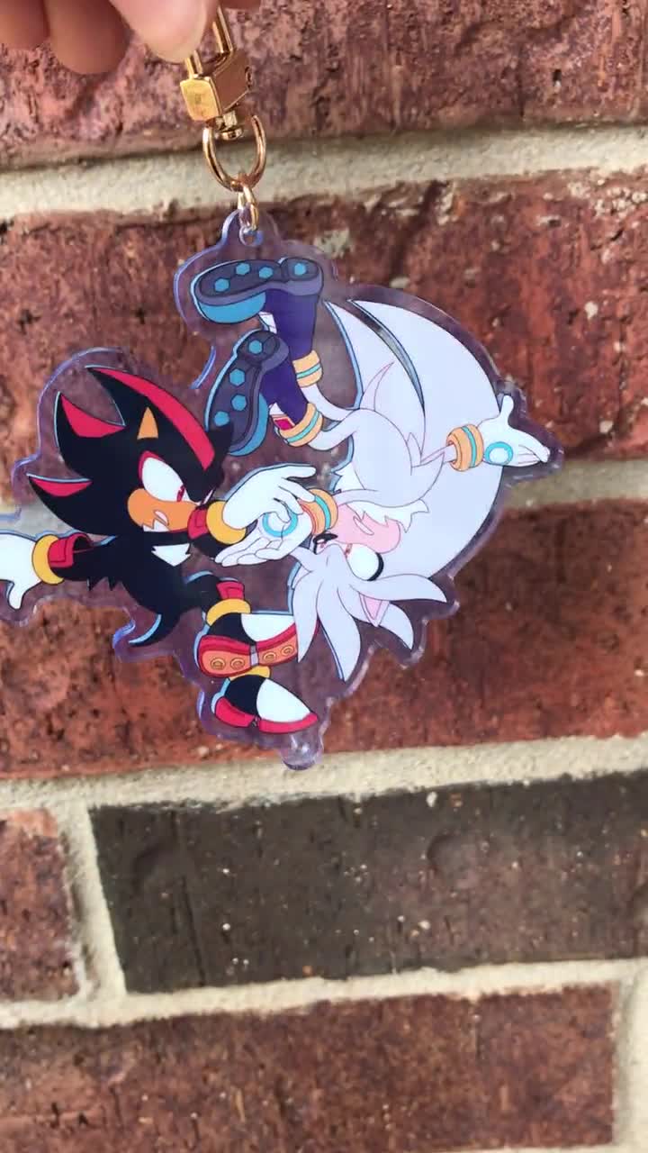 Shadow & Silver the Hedgehog 3 Clear Blue Acrylic Charm 