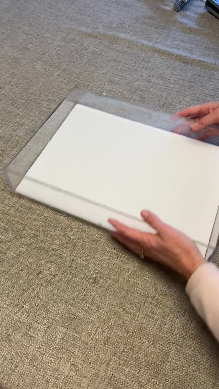 Frame Custom Lucite Acrylic Clear Plastic White Canvas Shadow Box