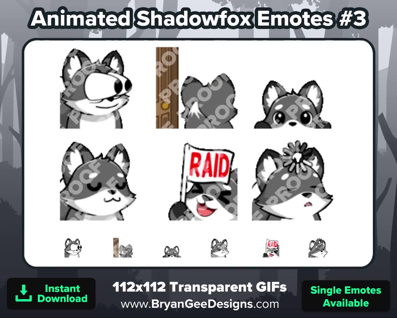 Animated Shadowfox / Black Fox Twitch Emotes Big Eyes, Leave, Lurk,  Nodders, RAID, Loading for Twitch Youtube Discord for Streaming - Etsy  Norway