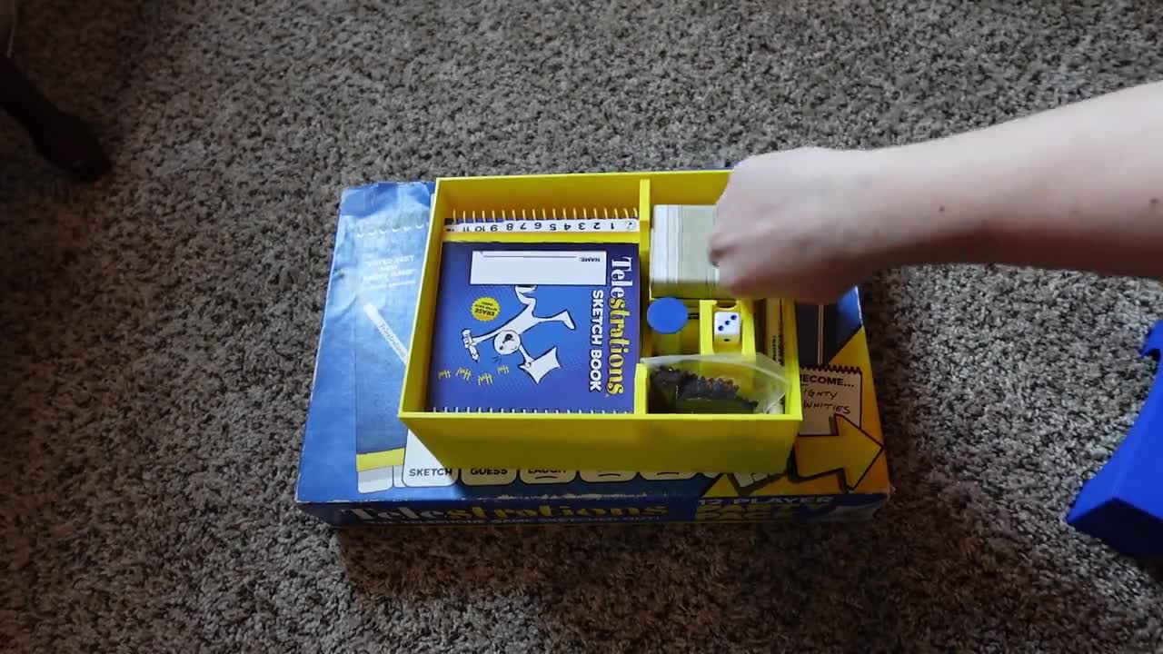 Telestrations 12 player replacement box with solid lid, space saver, takes up half space of original box, durable 3D printed design video poster