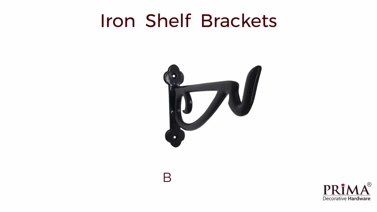 Black Hook Shelf Bracket, Decorative Brackets