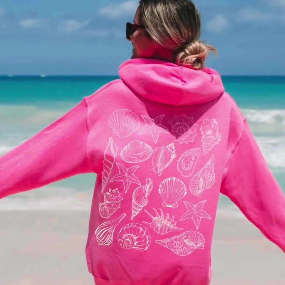 Seashell Hoodie Ocean Beach Hoodie Beachy Hoodie Mermaidcore