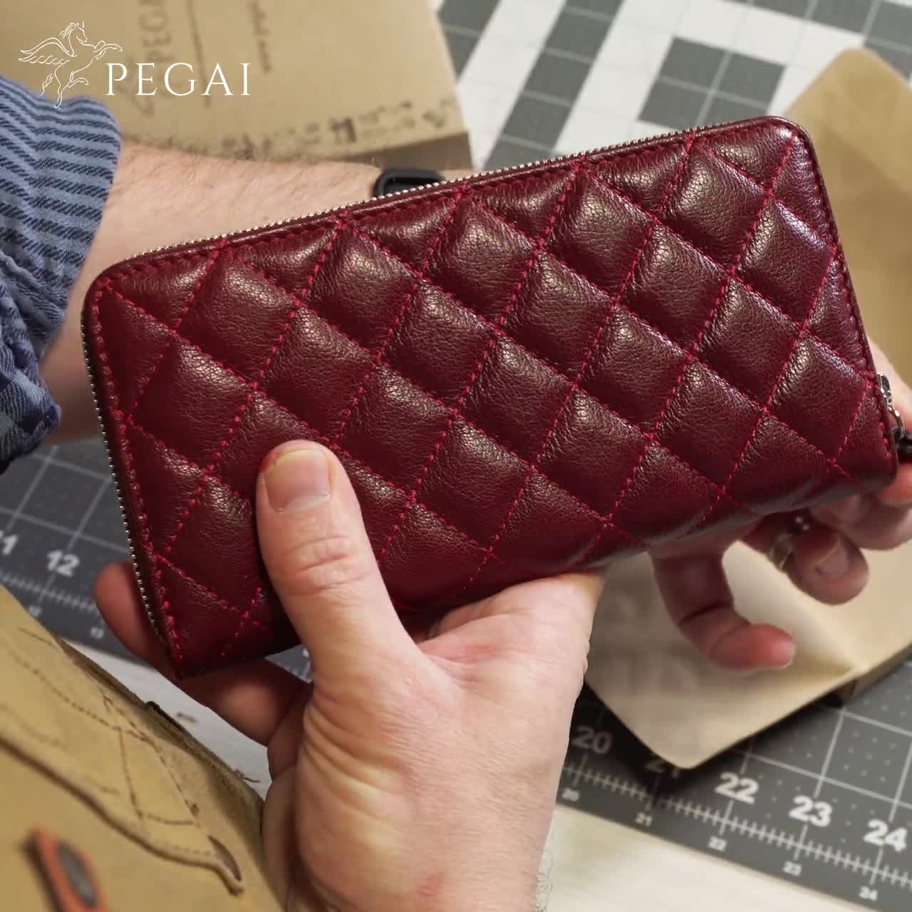 CHANEL Caviar Quilted In & Out Zip Around Wallet Red | FASHIONPHILE