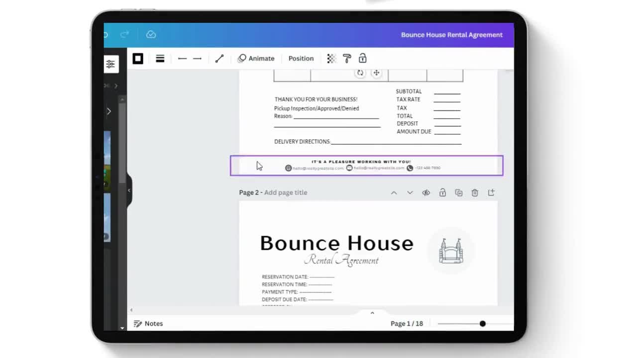 Editable Bounce House Rental Agreement, Rental Contract Agreement  Templates, Inflatable Contract, Inflatable Agreement, Bounce House Rental -  Etsy