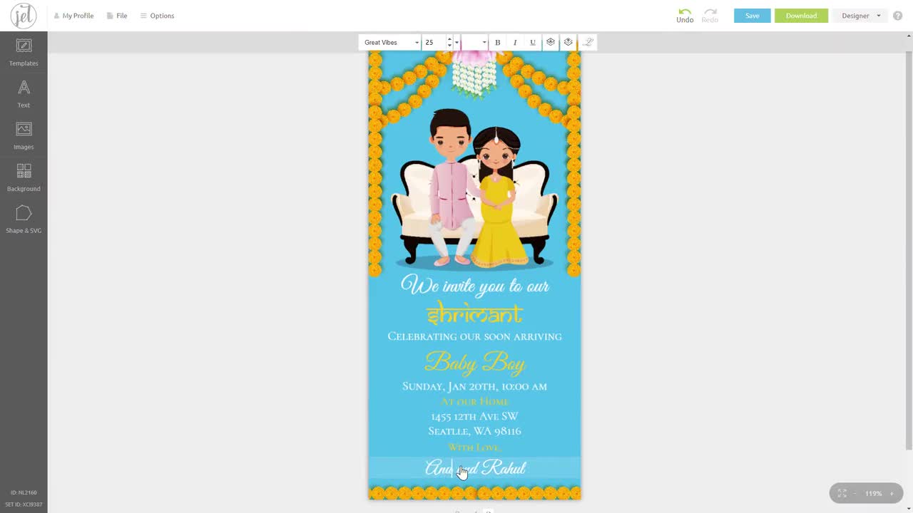 Shrimant ceremony hot sale invitation card